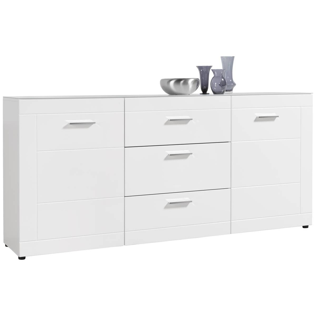 Sideboard Atlanta weiß Hochglanz perlweiß Optik B/H/T: ca. 192x88x40 cm