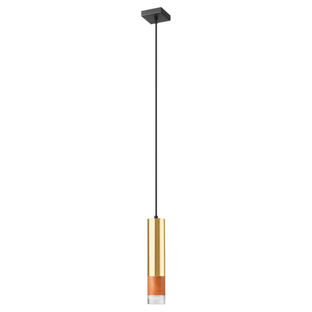 Lamkur Pendelleuchte gold Stahl Glas B/H/L: ca. 8x105x8 cm GU10 1 Brennstellen