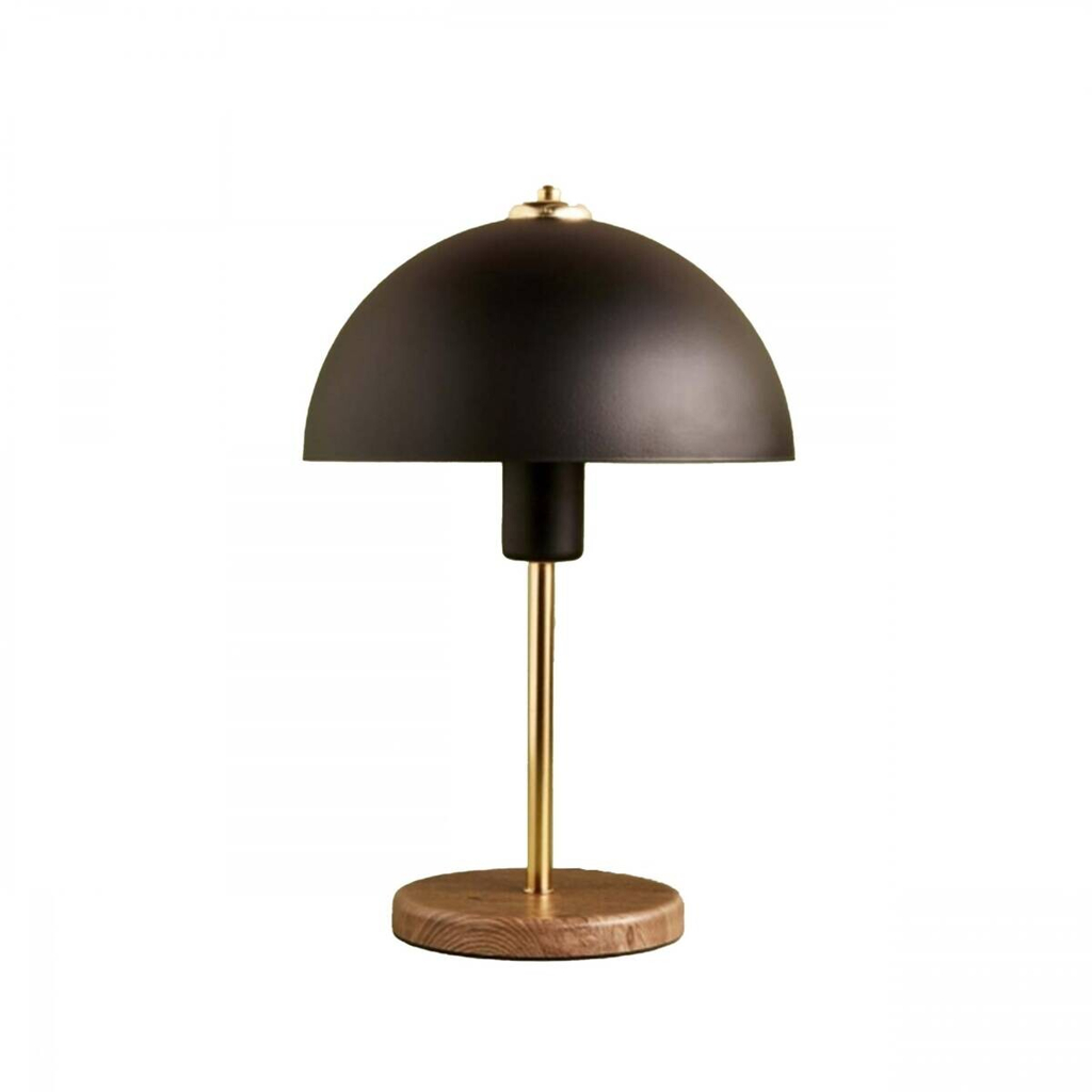Opviq Tischleuchte gold schwarz Metall MDF B/H/L: ca. 23x35x23 cm E27 1 Brennstellen