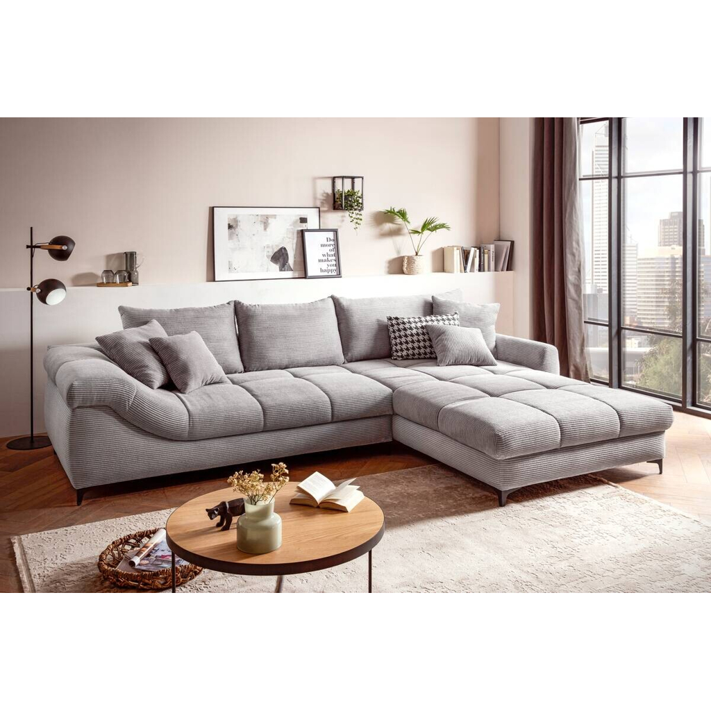 Ecksofa grau Microfaser B/H/T: ca. 332x96x227 cm