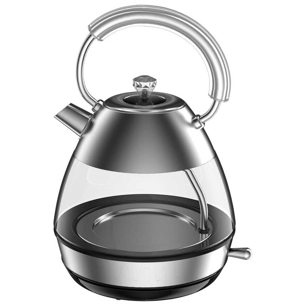 Emerio Wasserkocher WK-133826.2 silber Glas Edelstahl B/H/L: ca. 19,7x30,4x14,6 cm ca. 1,7 l