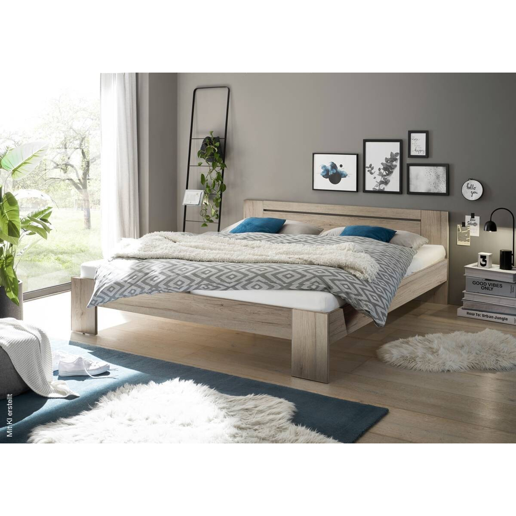 Futonbett Cannes Eiche San-Remo Nachbildung Liegefläche B/L: ca. 180x200 cm