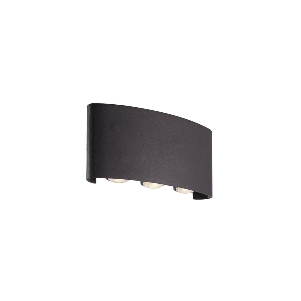 LED-Außenwandleuchte klar schwarz B/H/T: ca. 18x9,5x4,2 cm