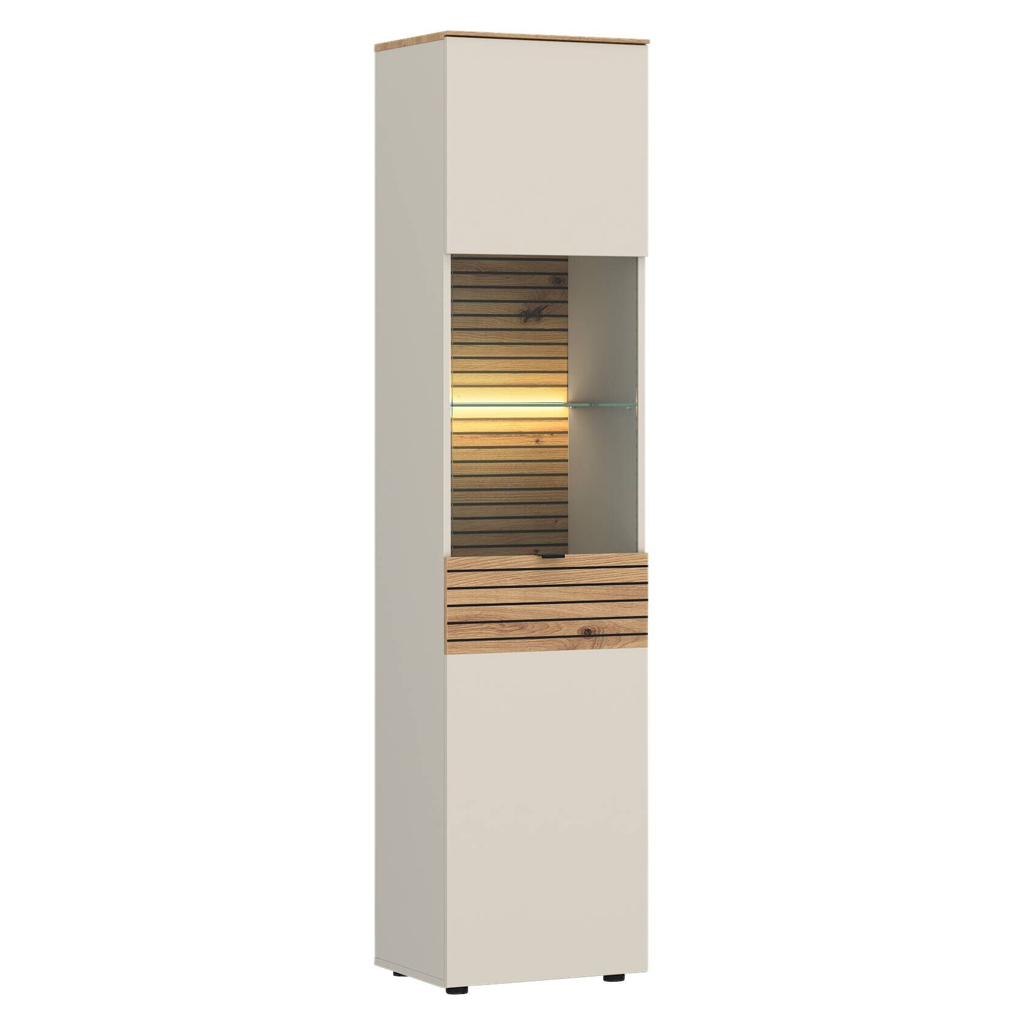 Vitrine NEXA Cashmere Eiche Artisan Oak Nachbildung B/H/T: ca. 45x195x40 cm
