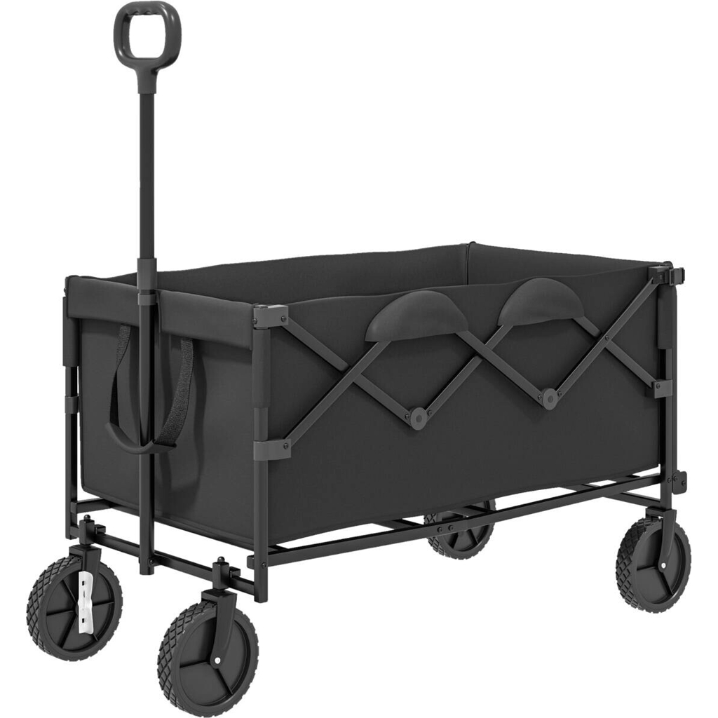 Outsunny Gartenwagen schwarz Polyester B/H/L: ca. 55x102x95 cm