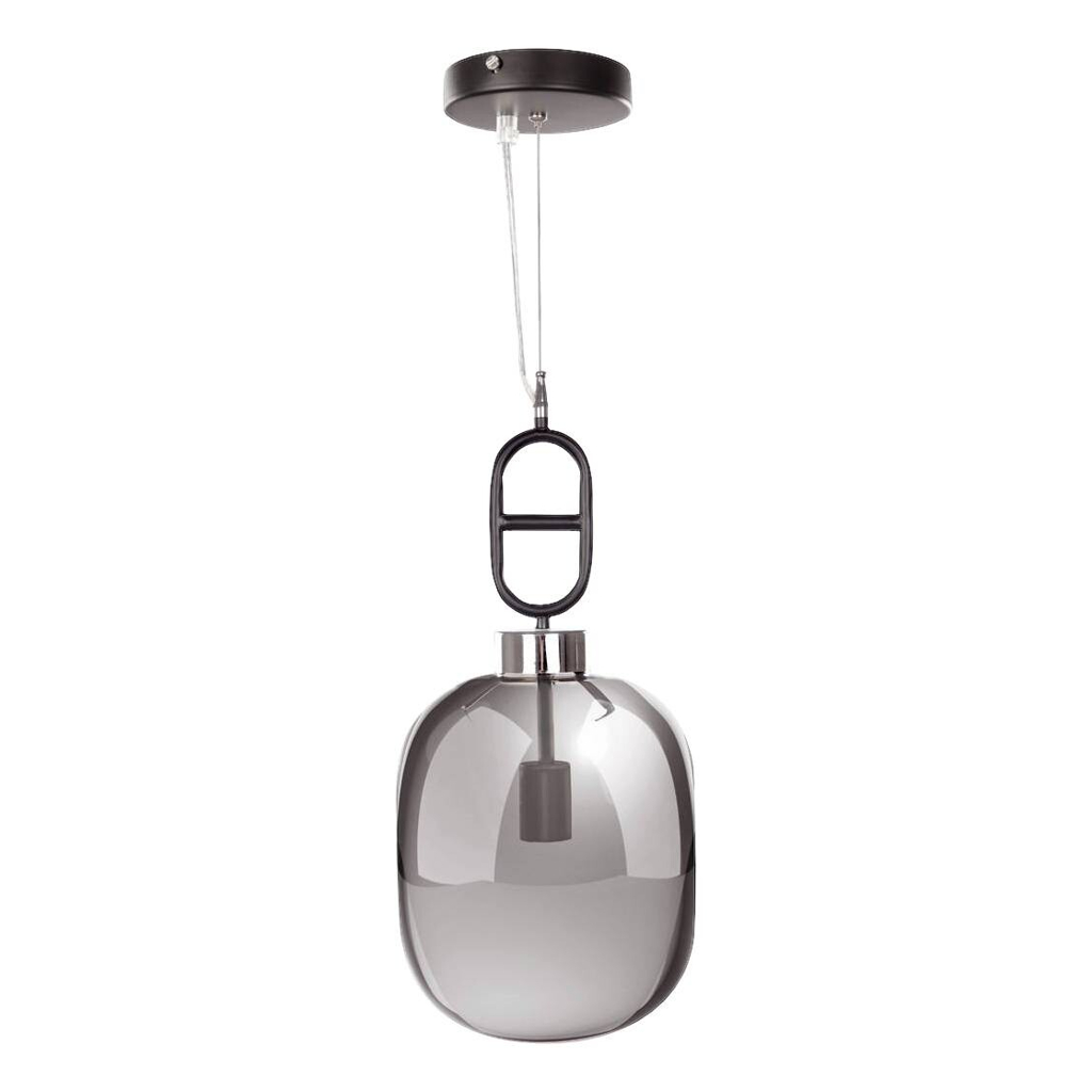 Kayoom Pendelleuchte Calai I 410 grau schwarz Glas Metall B/H/L: ca. 25x150x25 cm E27 1 Brennstellen
