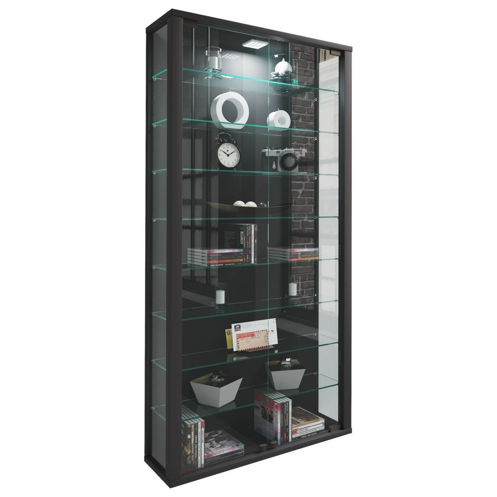 Vitrine Vitrosa Maxi schwarz Holzwerkstoff Glas B/H/T: ca. 59x113x18 cm