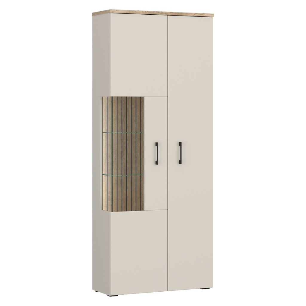Vitrine Cashmere Eiche Nachbildung Spanplatte B/H/T: ca. 76x192x35 cm