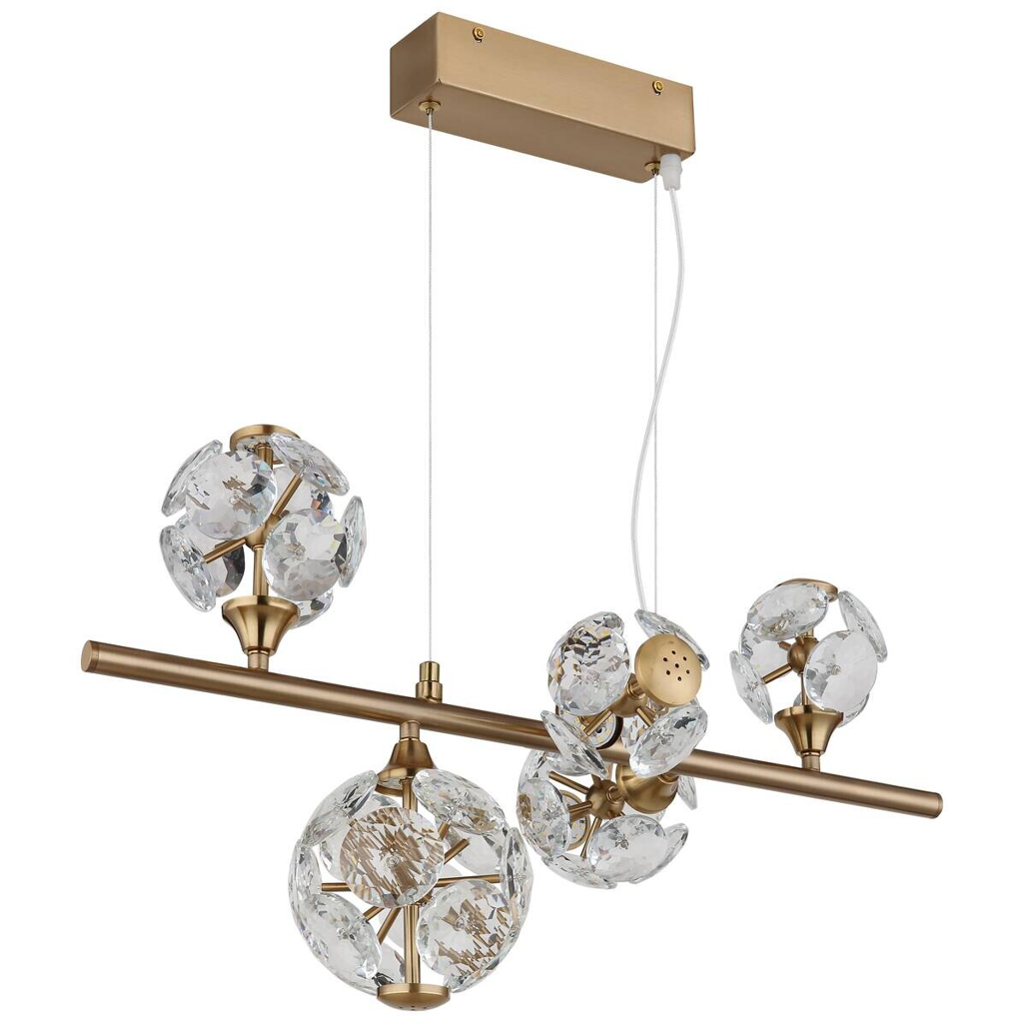 GLOBO Pendelleuchte klar gold Metall B/H/T/L: ca. 31x150x61x61 cm 1 Brennstellen