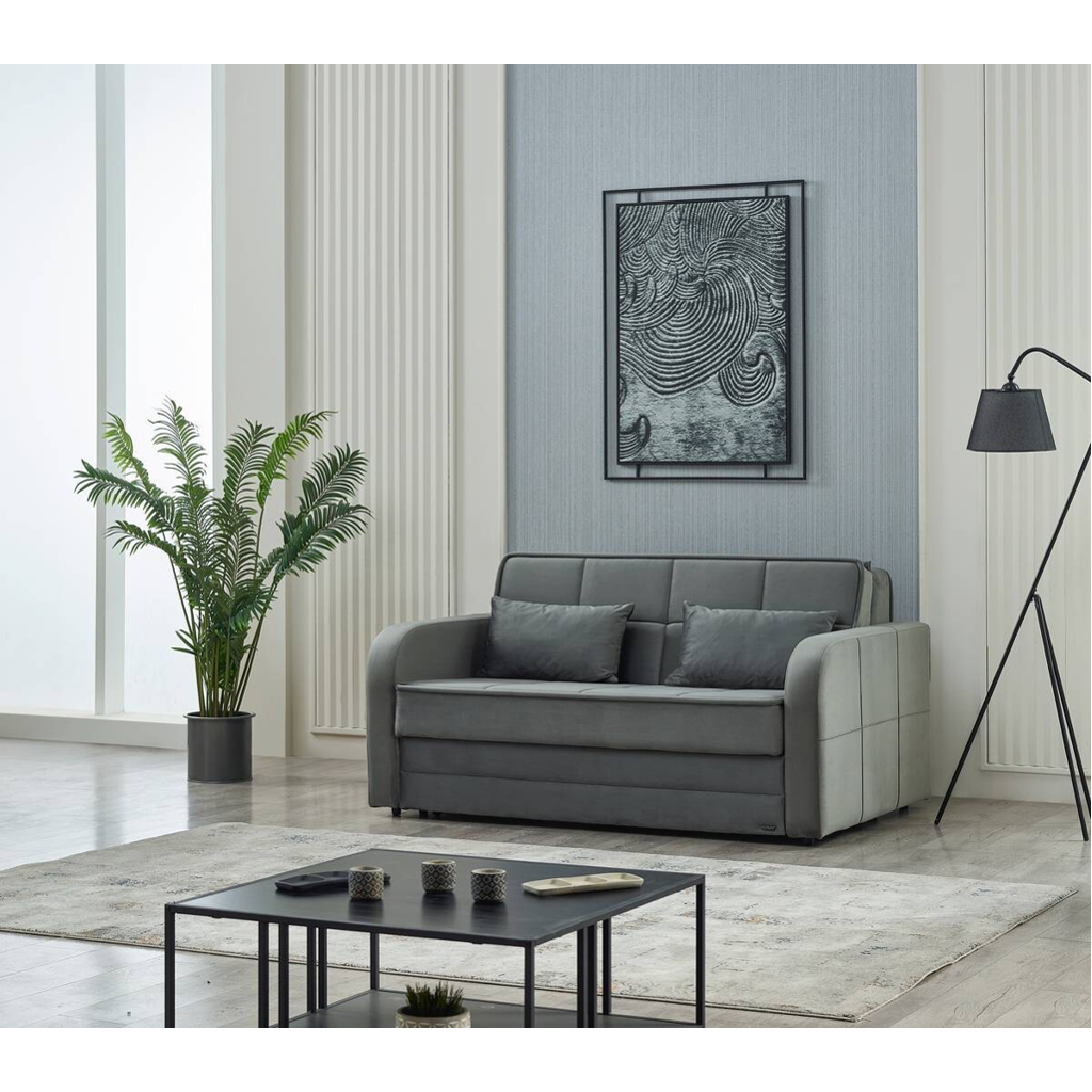 Schlafsofa Moleron grau Polyester B/H/T: ca. 171x94x111 cm