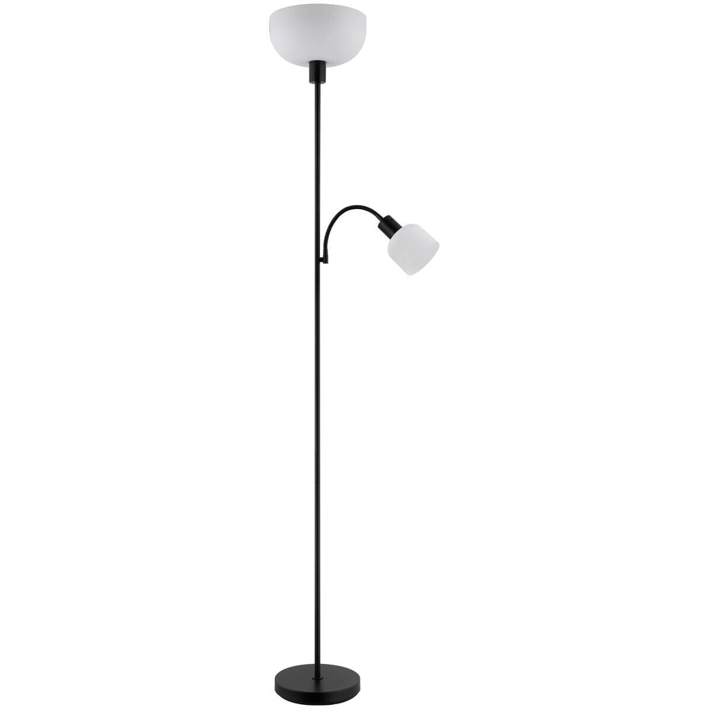 GLOBO Stehlampe schwarz Metall Kunststoff B/H/L: ca. 14,5x67,5x33 cm 2 Brennstellen