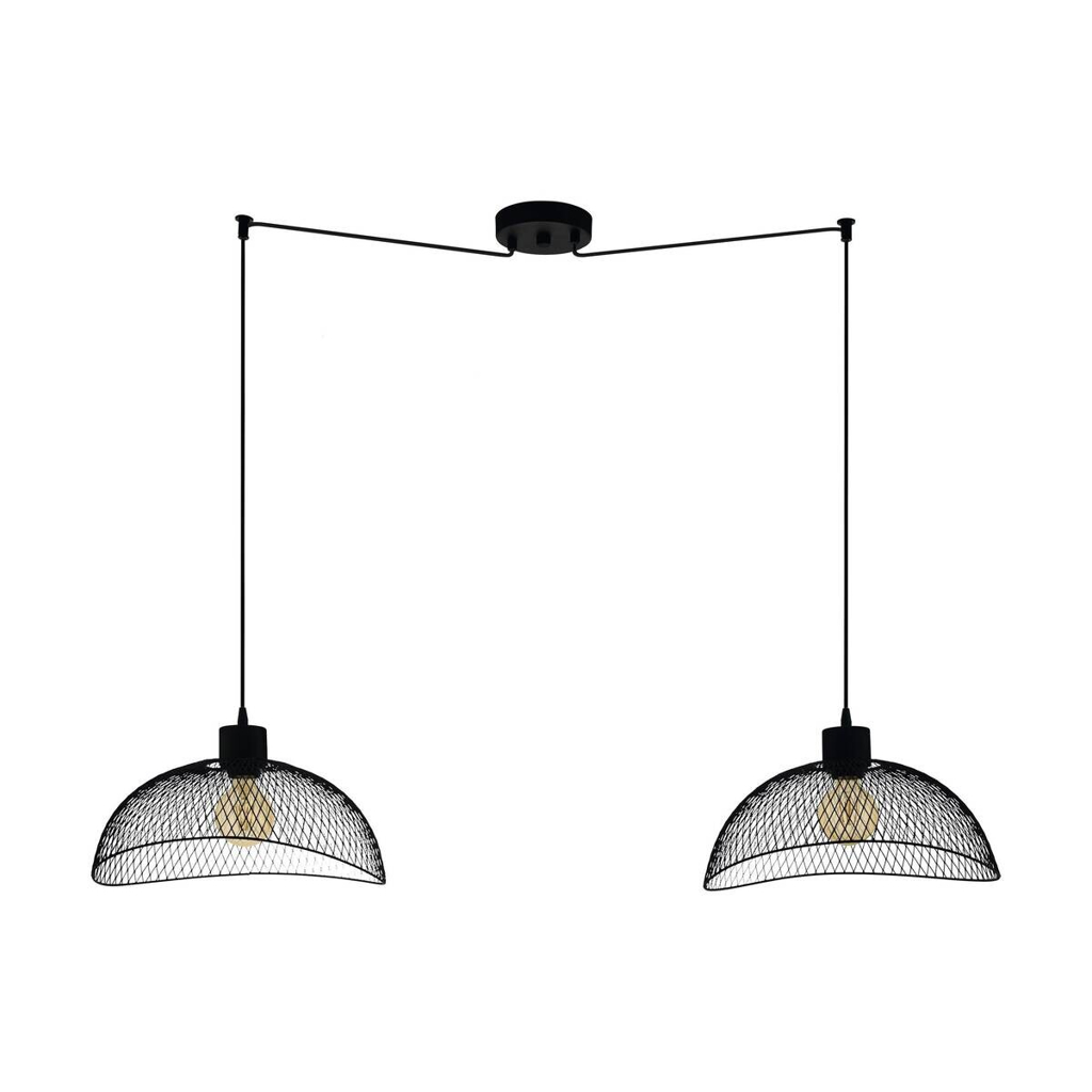 Eglo Pendelleuchte schwarz Stahl B/H/L: ca. 36x110x139 cm E27 2 Brennstellen