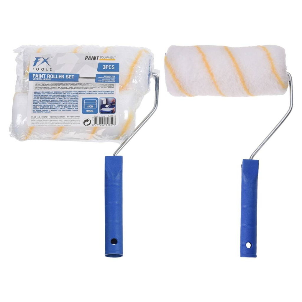Malerrollen blau 3 tlg.