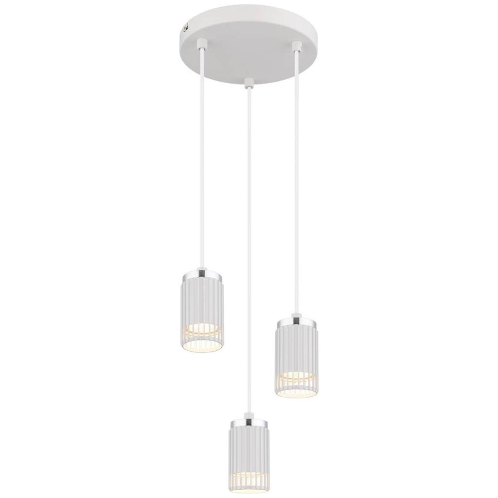 GLOBO Pendelleuchte weiß Metall Aluminium H/D: ca. 115,5x21 cm GU10 3 Brennstellen