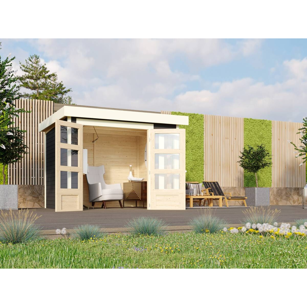 Karibu Gartenhaus Felipo 1 Terragrau B/H/T: ca. 242x217x211 cm