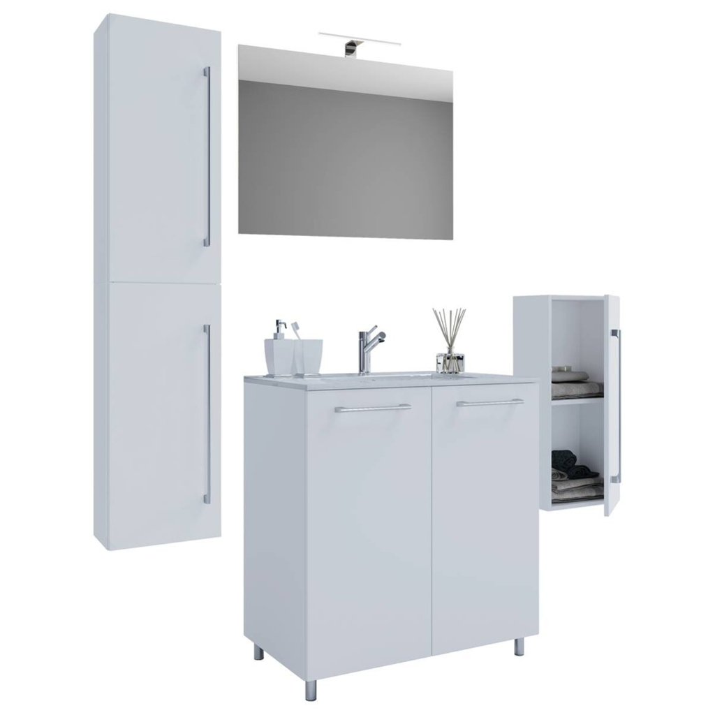 Waschplatz 5tlg-Gilos weiß B/H/T: ca. 60x86x46 cm
