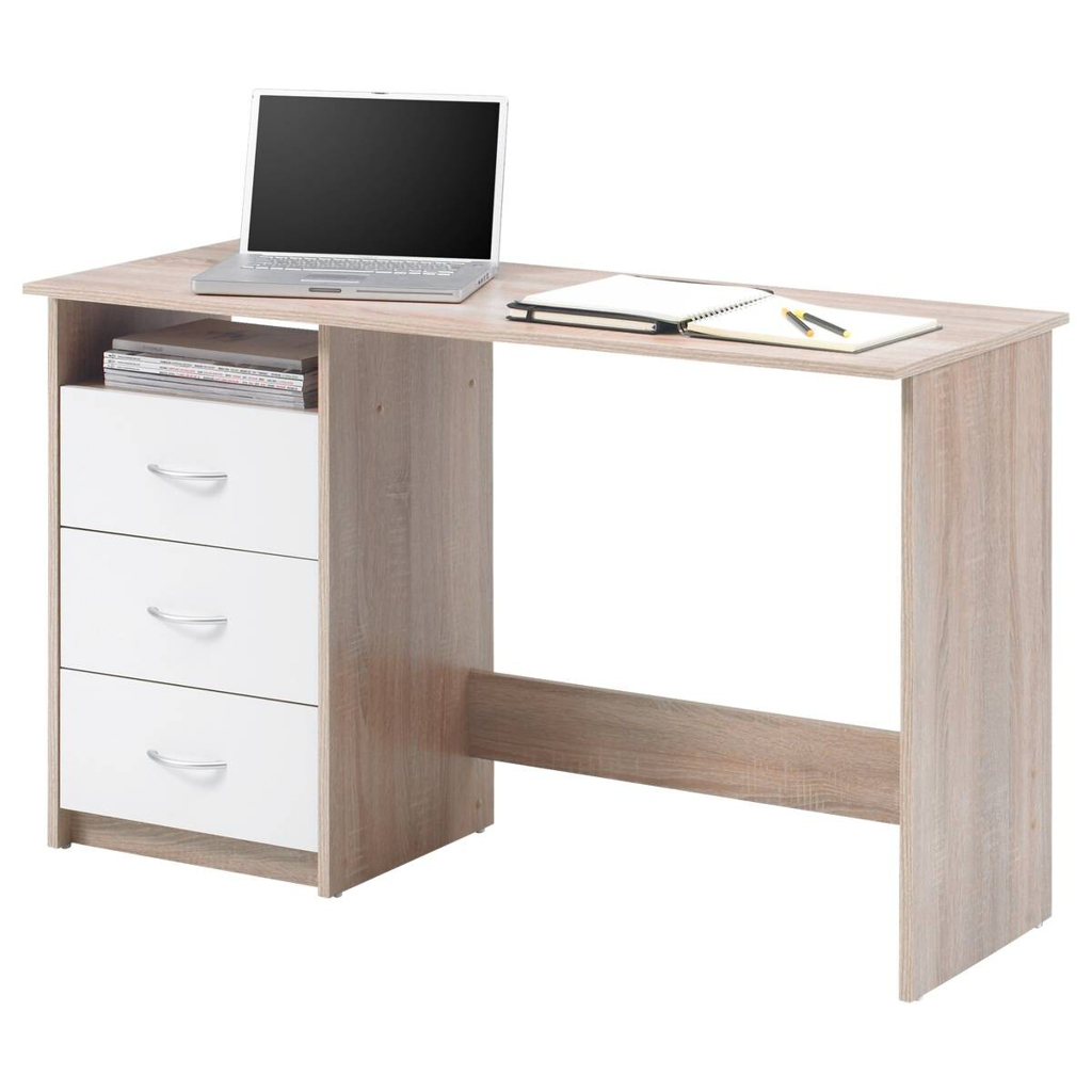 Schreibtisch Adria Eiche Sonoma Nachbildung weiß B/H/T: ca. 123x77x50 cm