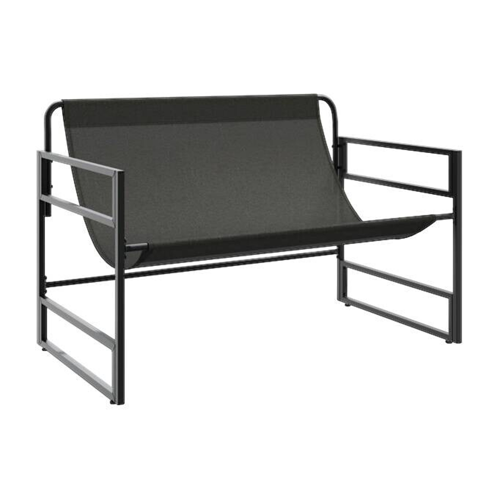 vidaXL Gartenbank schwarz Polyester B/H/L: ca. 67x76x113 cm