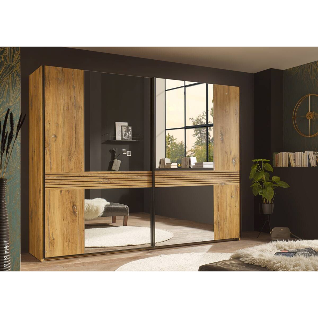 Schwebetürenschrank Trattino Oak B/H/T: ca. 270x210x61 cm