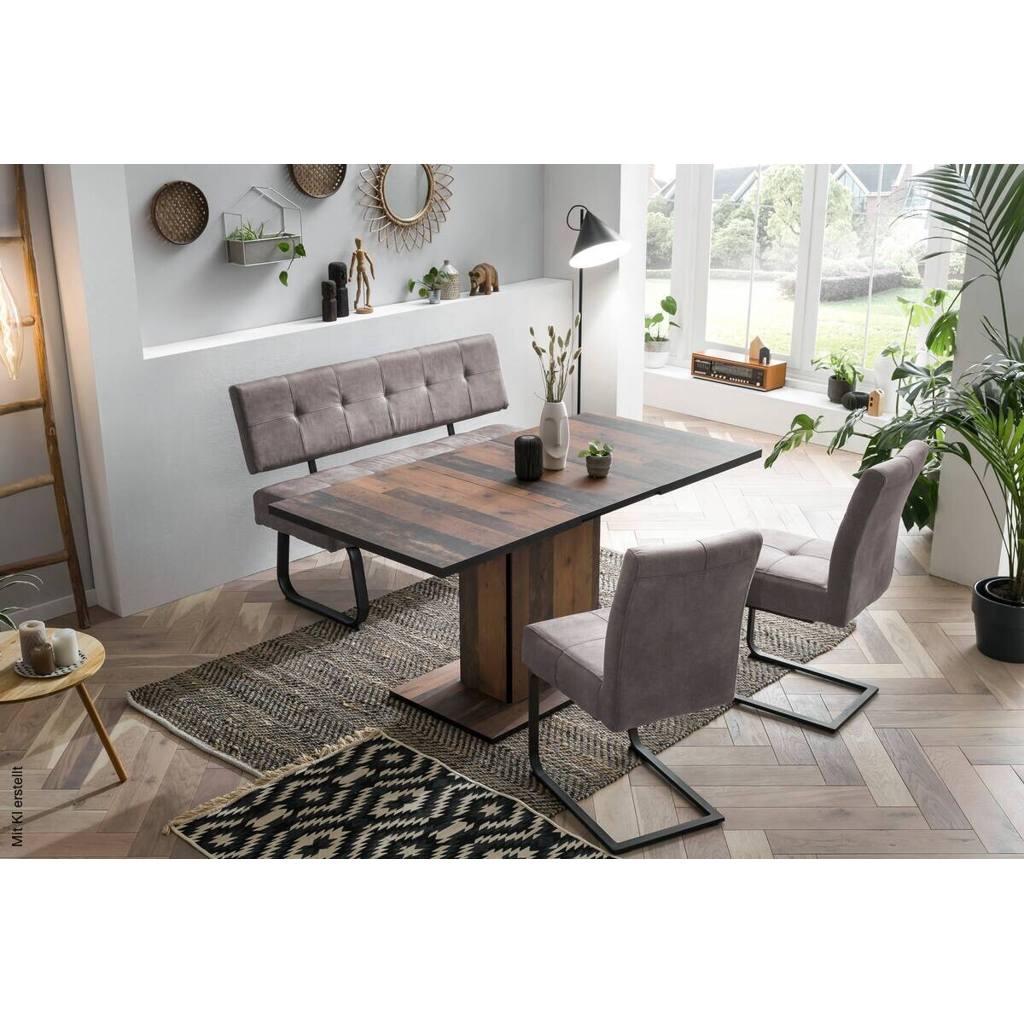 Hela Essgruppe Luise II grau Microfaser B/H/T: ca. 160x76x80 cm 511221900
