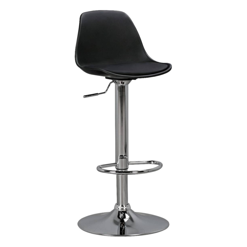 Barhocker schwarz Chrom Kunstleder Metall B/H/T: ca. 40x104x40 cm