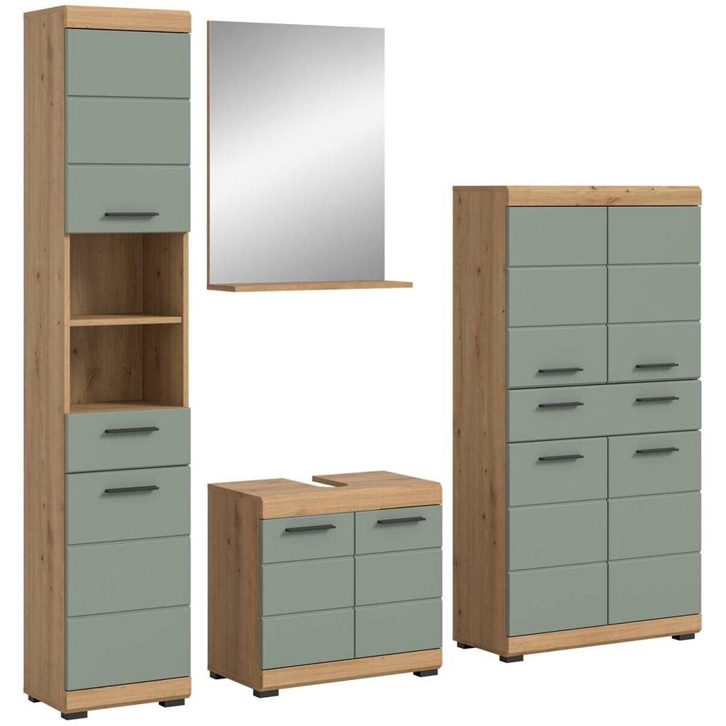 Badezimmer-Set Scout Eiche Artisan Nachbildung salbei Nachbildung B/H/T: ca. 186x191x34 cm
