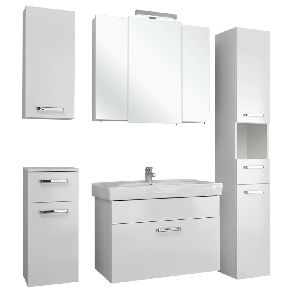 Badezimmer-Set Quickset 312 weiß glanz B/H/T: ca. 143x200x48 cm