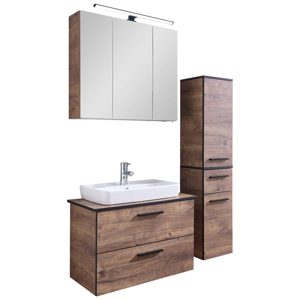 Badezimmer-Set Quickset 374 Eiche Ribeck Nachbildung B/H/T: ca. 75x200x44,5 cm