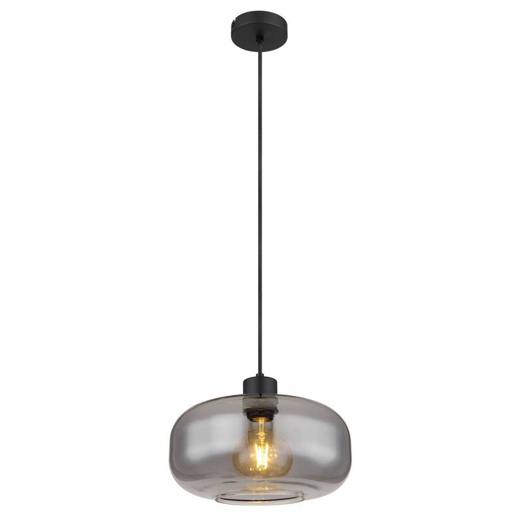 GLOBO Deckenleuchte schwarz Metall H/D: ca. 120x28 cm E27 1 Brennstellen