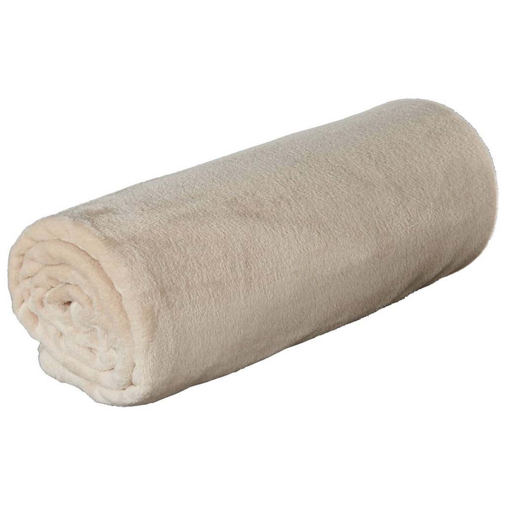 Flanelldecke beige Polyester B/L: ca. 130x160 cm