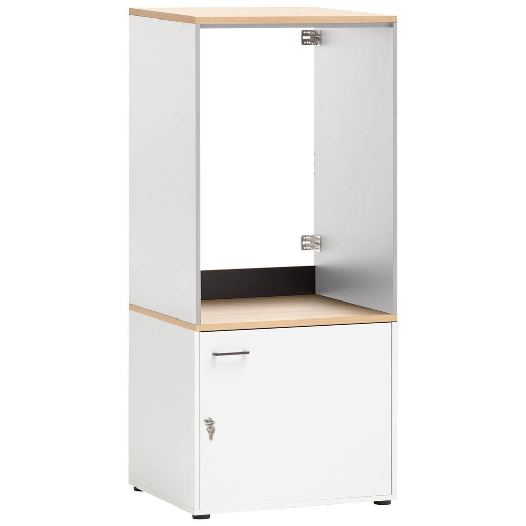 Schrank Solea weiß matt Eiche hell Nachbildung B/H/T: ca. 67,1x154,7x60 cm
