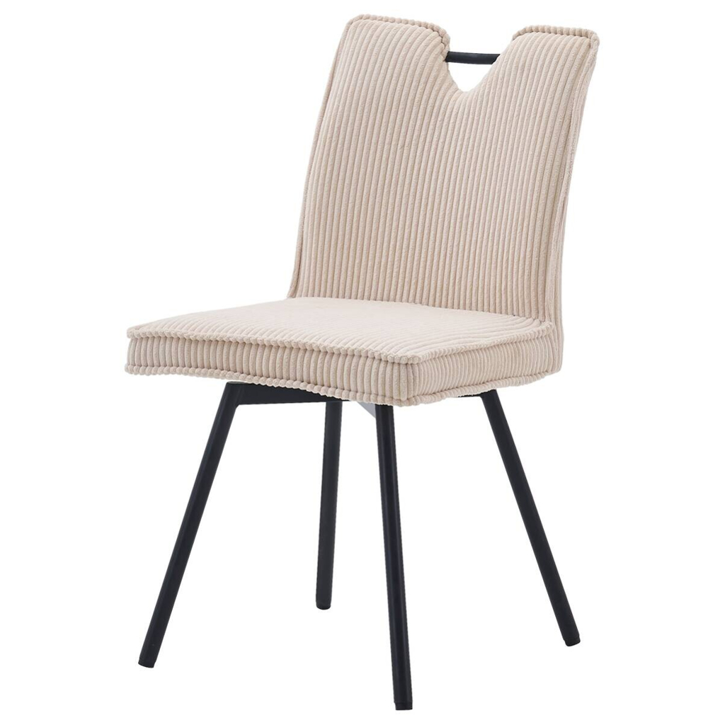 Stuhl Lara beige Kord B/H/T: ca. 47x89x58 cm
