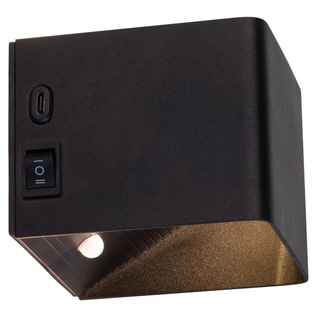Näve Leuchten LED-Wandleuchte schwarz Metall B/H/T: ca. 10x8x10 cm