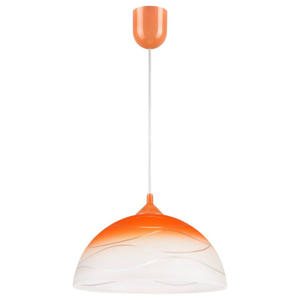 Lamkur Hängeleuchte orange Glas B/H/L: ca. 31x17x31 cm E27 1 Brennstellen