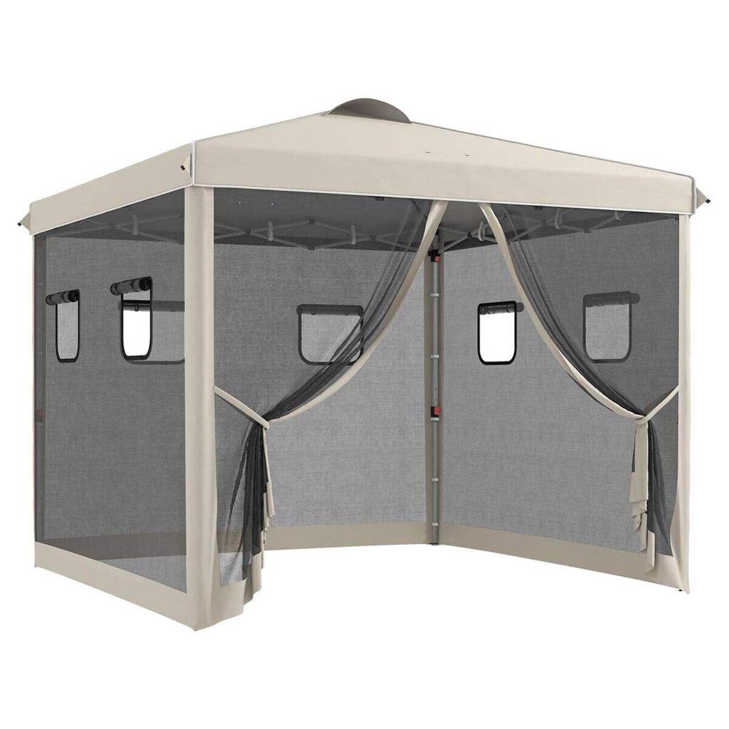 Outsunny Pavillon beige Polypropylen B/H/L: ca. 297x297x287 cm