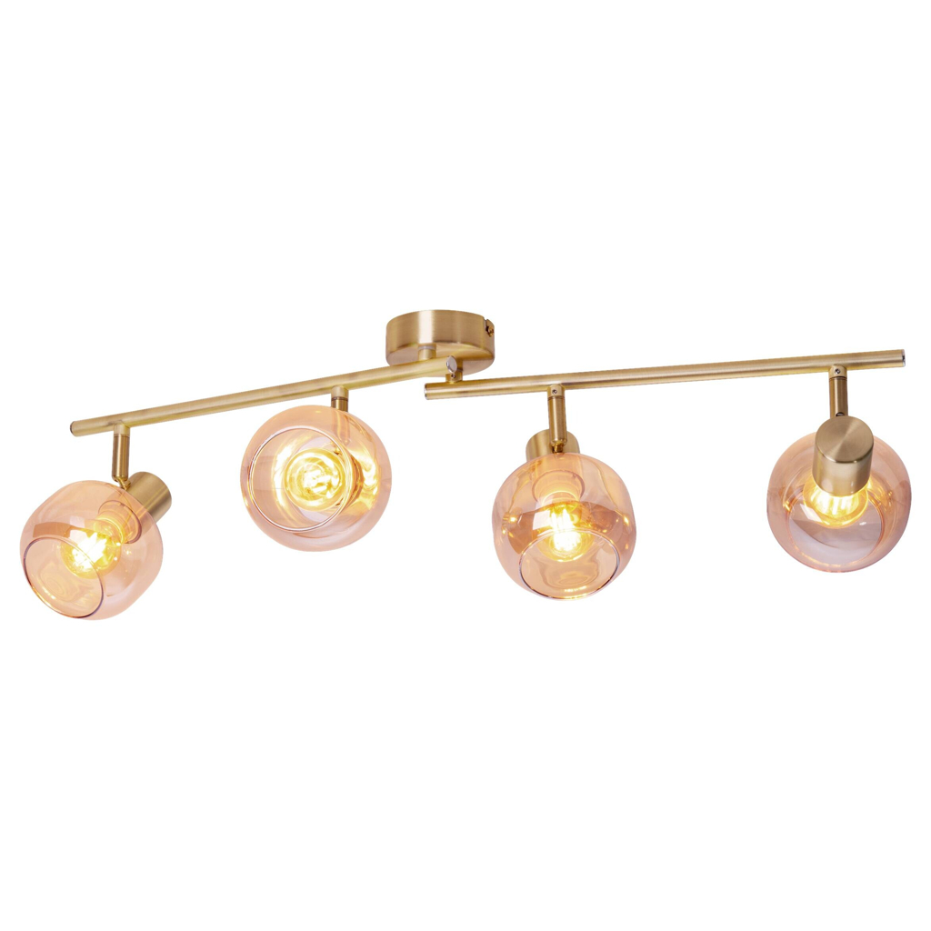 Näve Leuchten Spot gold Glas Metall B/H/T: ca. 80x20x10 cm E14 4 Brennstellen