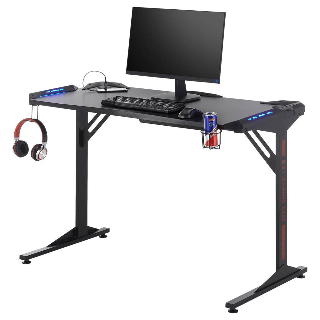 Gaming-Schreibtisch BC 3110 schwarz Carbon Optik B/H/T: ca. 119x78x60 cm
