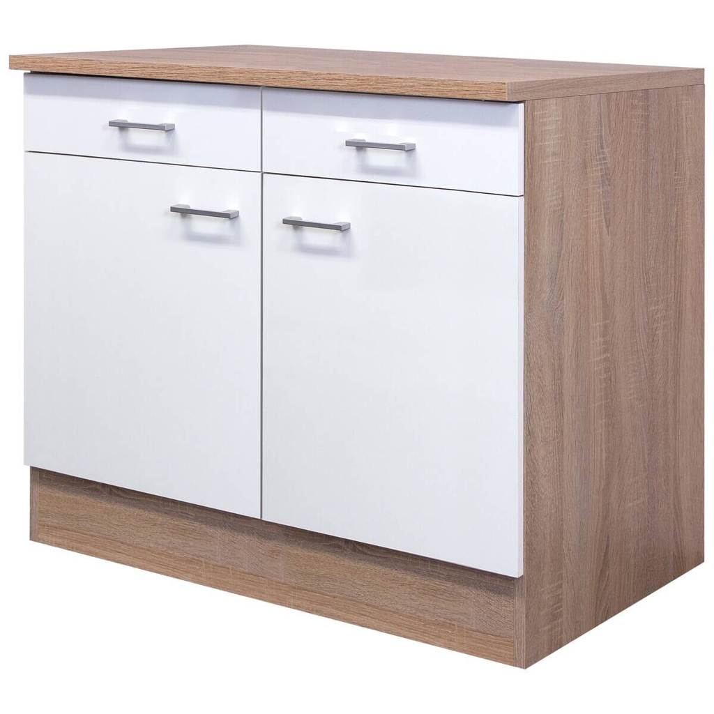 Unterschrank Samoa weiß Eiche Nachbildung B/H/T: ca. 100x85x60 cm