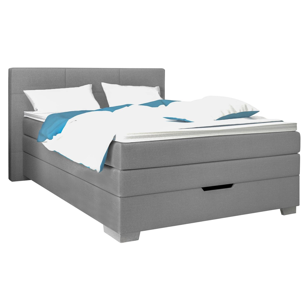 Boxspringbett Anika grau Liegefläche B/L: ca. 140x200 cm