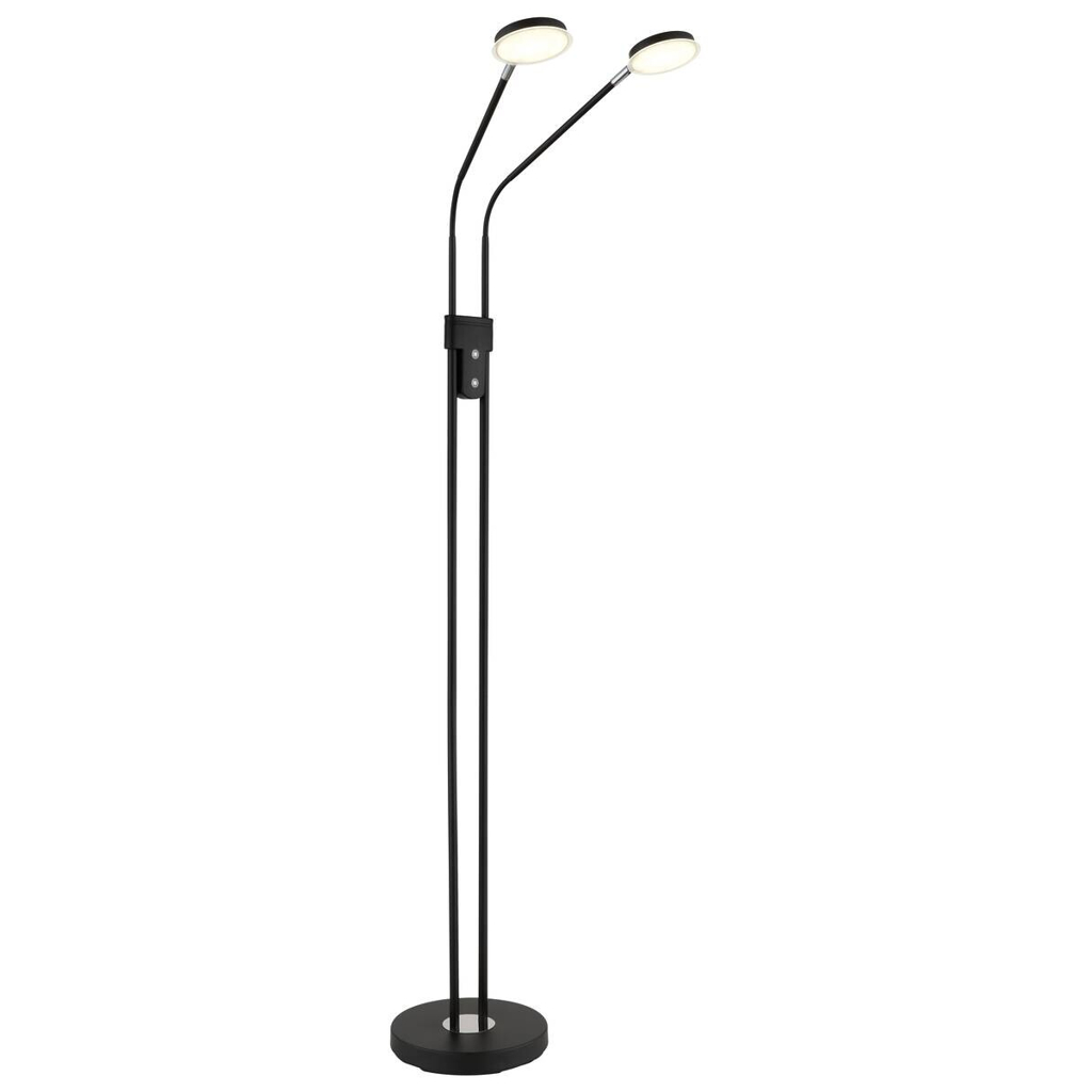 GLOBO Stehlampe schwarz Metall B/H/T: ca. 25x173x55 cm 2 Brennstellen