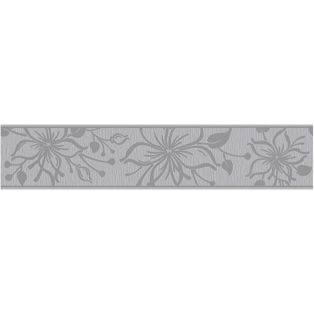 Borte Blumenranke grau B/L: ca. 13x500 cm