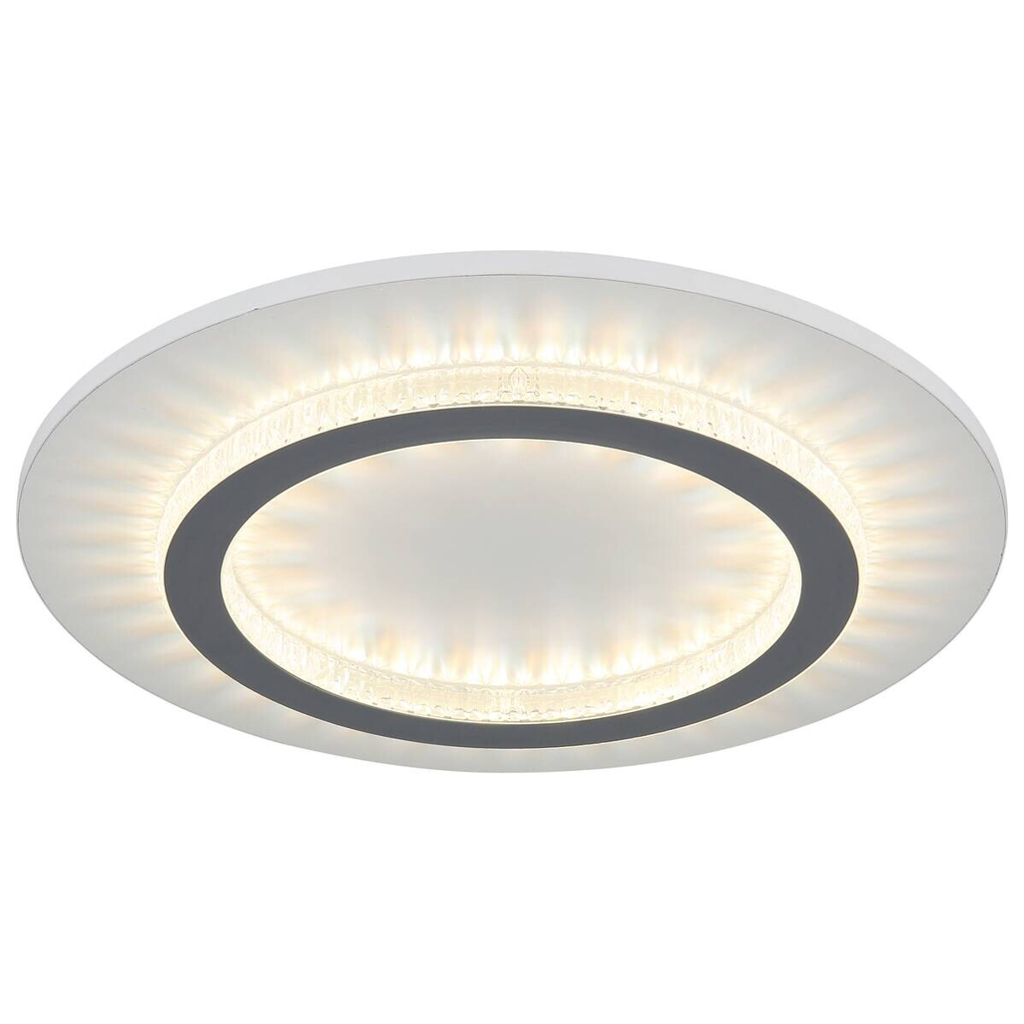 GLOBO LED-Deckenleuchte weiß hellgrau klar Metall Kunststoff H/D: ca. 5,5x35 cm 1 Brennstellen