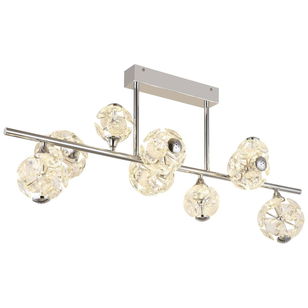 GLOBO Deckenleuchte Chrom klar Metall B/H/T/L: ca. 34,5x45x101x101 cm 1 Brennstellen