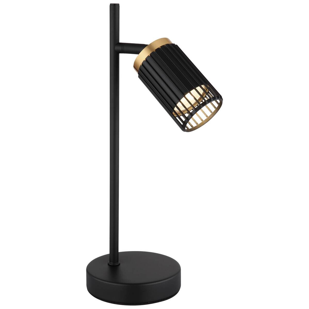 GLOBO Tischleuchte mattschwarz Aluminium Metall B/H/T/L: ca. 12x35x16,5x16,5 cm GU10 1 Brennstellen