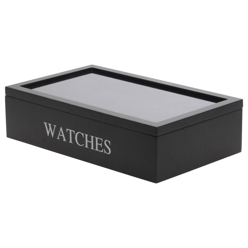 Uhrenbox schwarz Holz B/H/L: ca. 34,2x20,4x8,7 cm