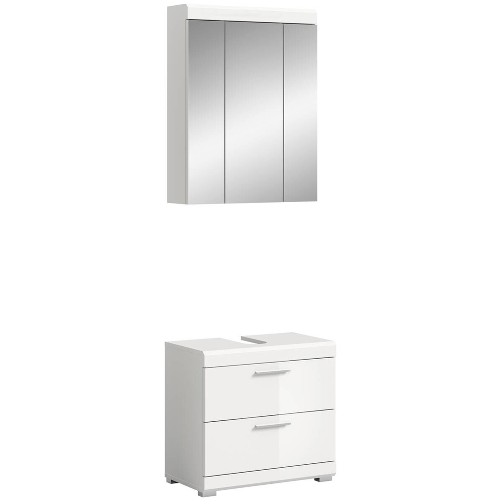 Badezimmer-Set Scout weiß weiß Hochglanz B/H/T: ca. 60x191x37 cm