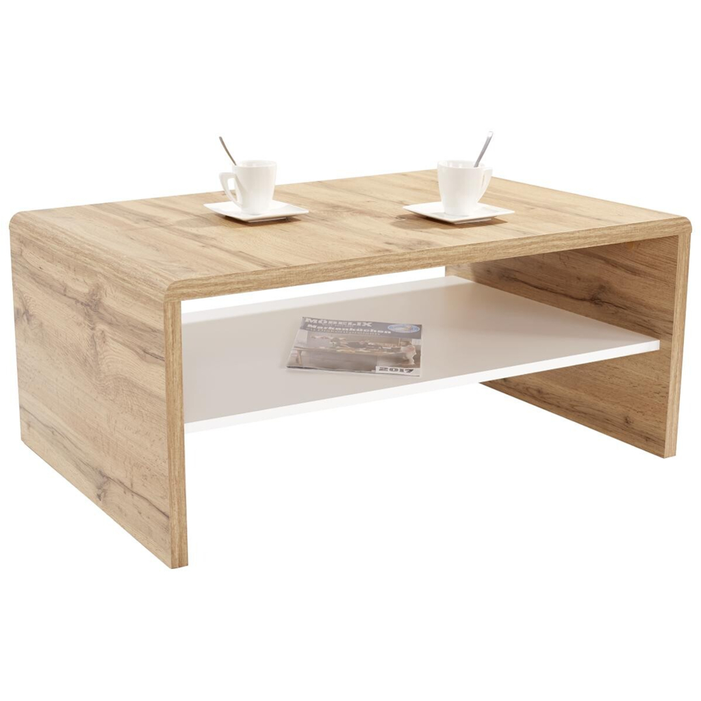 Couchtisch Cala Luna C4T02 Eiche Wotan Alpinweiß Nachbildung B/H/T: ca. 100x40x59 cm
