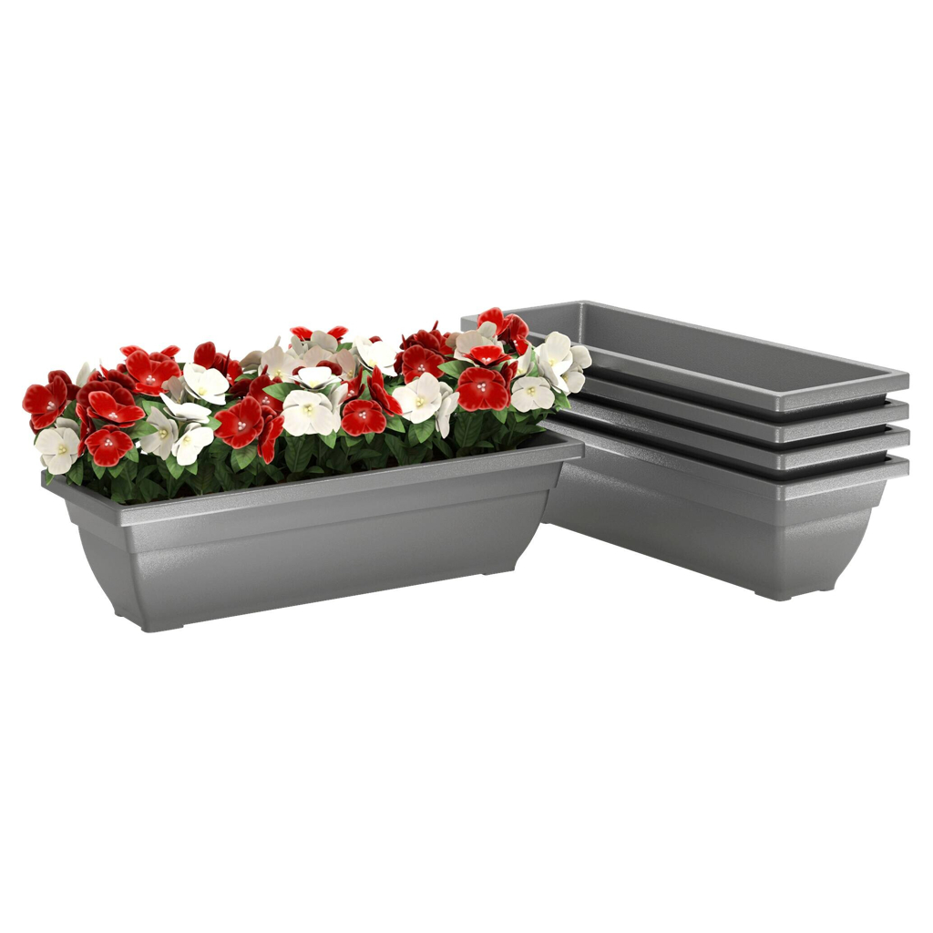Outsunny Pflanztopf 5er Set grau Kunststoff B/H/L: ca. 21x16x59 cm