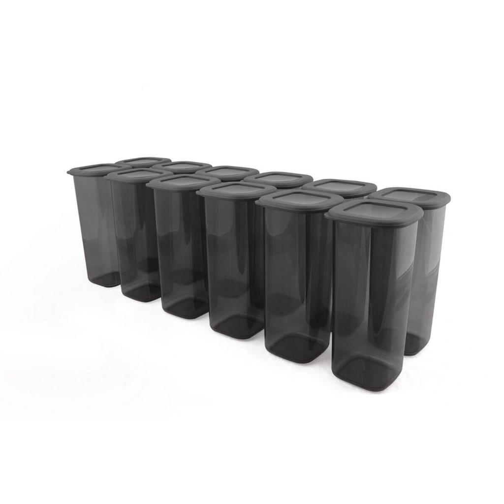 HermiaConcept Vorratsdosenset 12-tlg. grau B/H/T/L/D: ca. 11x25x11x11x11 cm