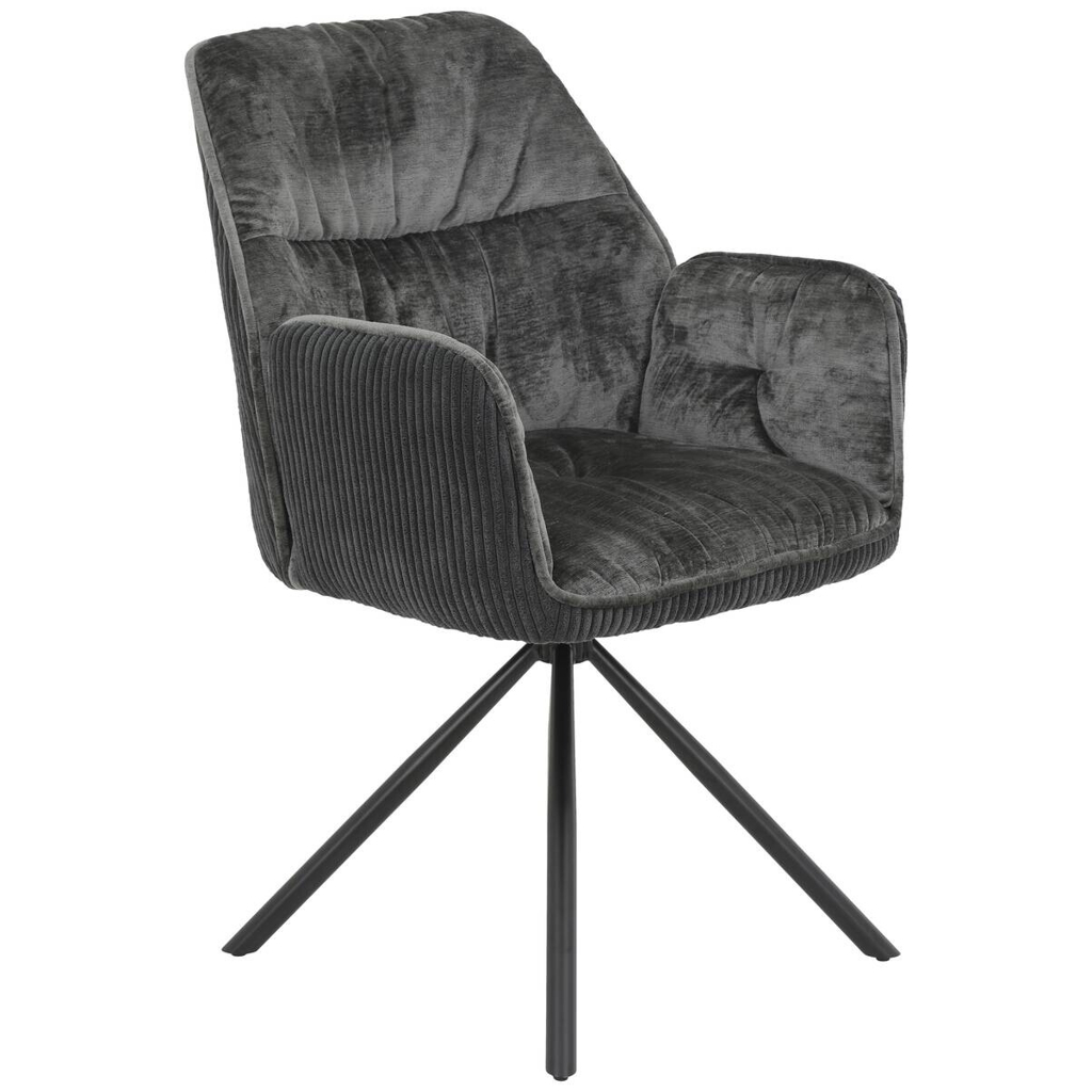 Sessel Amira anthrazit Metall Samt B/H/T: ca. 56x89x61 cm